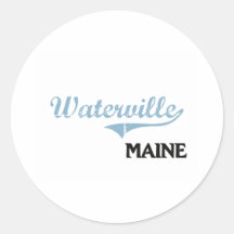 Waterville Maine City Classic Round Stickers