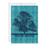 Watery Plaid & Tree Invitation