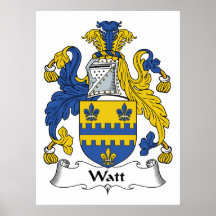 Watt Family Crest Posters