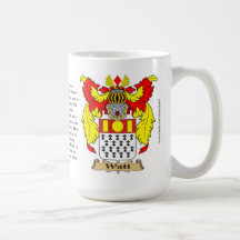 Watt name, the Origin, the Meaning and the Crest Mug