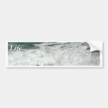 Wave Breaking On Big Rocks Bumper Stickers