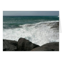 Wave Breaking On Big Rocks Card