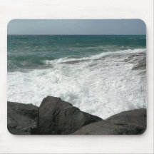 Wave Breaking On Big Rocks Mouse Pads