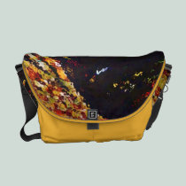 Wave of Colour Abstract Accent Yellow Messenger Ba messenger bags
