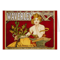 Waverley Cycles - Art Nouveau - Alphonse Mucha Card