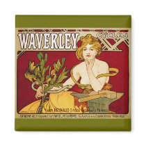 Waverley Cycles - Art Nouveau - Alphonse Mucha Fridge Magnets