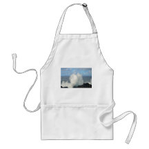 Waves breaking on a volcanic shore apron