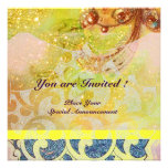WAVES , bright red brown yellow blue pink sparkles Invites