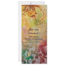 WAVES , bright red  green brown pink gold sparkles
