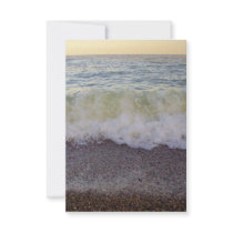 Waves Hitting the Beach Shore 2 Custom Invitations