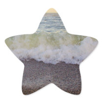 Waves Hitting the Beach Shore 2 Star Sticker