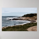 Waves in bay poster