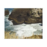 Waves On The Rocks Wrapped Canvas Canvas Print