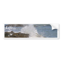Waves Splashing Ocean Seaweed Beaches Bumper Sticker