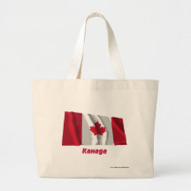 Waving Canada Flag with name in Russian Canvas Bags