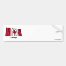 Waving Canada Flag with name in Russian Bumper Stickers