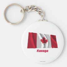 Waving Canada Flag with name in Russian Keychain