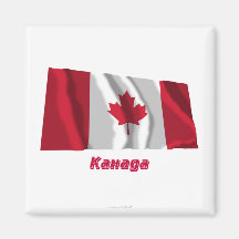 Waving Canada Flag with name in Russian Magnet