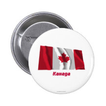 Waving Canada Flag with name in Russian Pin