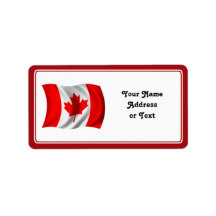 Waving Canadian Flag Labels