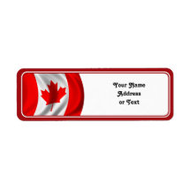 Waving Canadian Flag Return Address Label