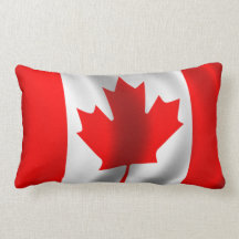Waving Canadian Flag Throw Pillow
