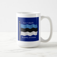 Waving Flag of Estonia Coffee Mugs