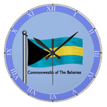 Waving Flag of the Bahamas Round Wallclock