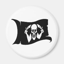 Waving Flag-Pirate Icon #2 Fridge Magnets