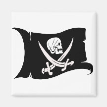 Waving Flag-Pirate Icon #6 Fridge Magnet