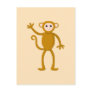 Waving Monkey. Postcard