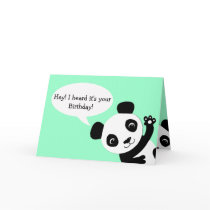 Waving Panda Birthday card