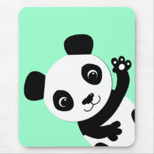 Waving Panda Mousepads