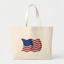 waving US American flag Tote Bags
