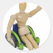 WavingInWheelchair013110 Sticker