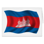 Wavy cambodia Flag Cards
