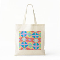 wavy chequered pattern tote bag