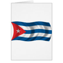 Wavy Cuba Flag Greeting Cards