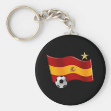Wavy flag of Spain Star Champs Soccer Ball Gifts Keychain