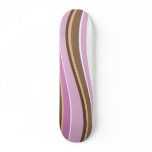 Wavy Pink and Chocolate Custom Skateboard