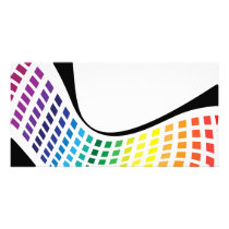 Wavy Rainbow Squares Abstract Layout