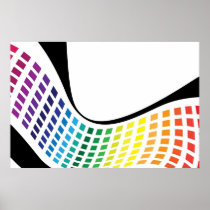Wavy Rainbow Squares Abstract Layout