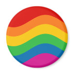 Wavy Rainbow Stripes Refrigerator Magnet