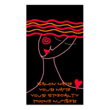 Wavy Red Hair Stylist Business Card
