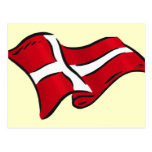 Wavy shaded Danish flag of Denmark Post Cards