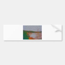 wawa waterfront painting by hart 2 bumper sticker