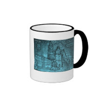 WAWEL CASTLE, KRAKOW POLAND TURQUOISE BLUE MUG