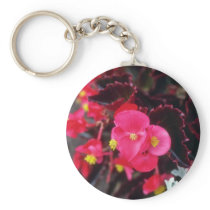 Wax Begonia (Begonia) flowers Key Chain
