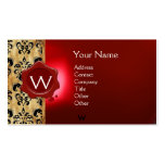 WAX SEAL DAMASK PARCHMENT  MONOGRAM BUSINESS CARD