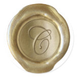 Wax Seal Monogram - Gold - Script C - stickers